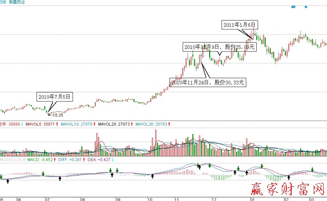 紫鑫藥業(002118) 2010年7月至2011年1月日線圖