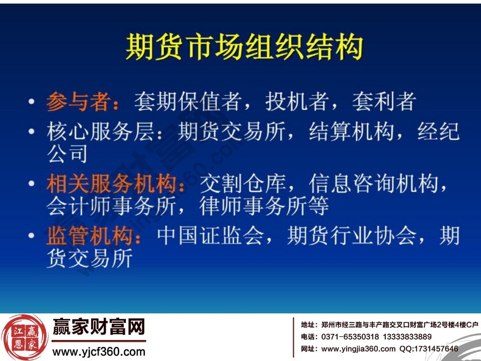 期貨市場的組織結構是怎么樣的