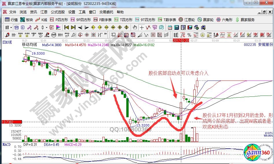 安妮股份雙底形態