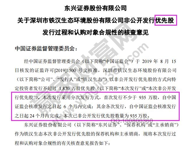 鐵漢生態發行優先股